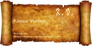 Kassa Verner névjegykártya